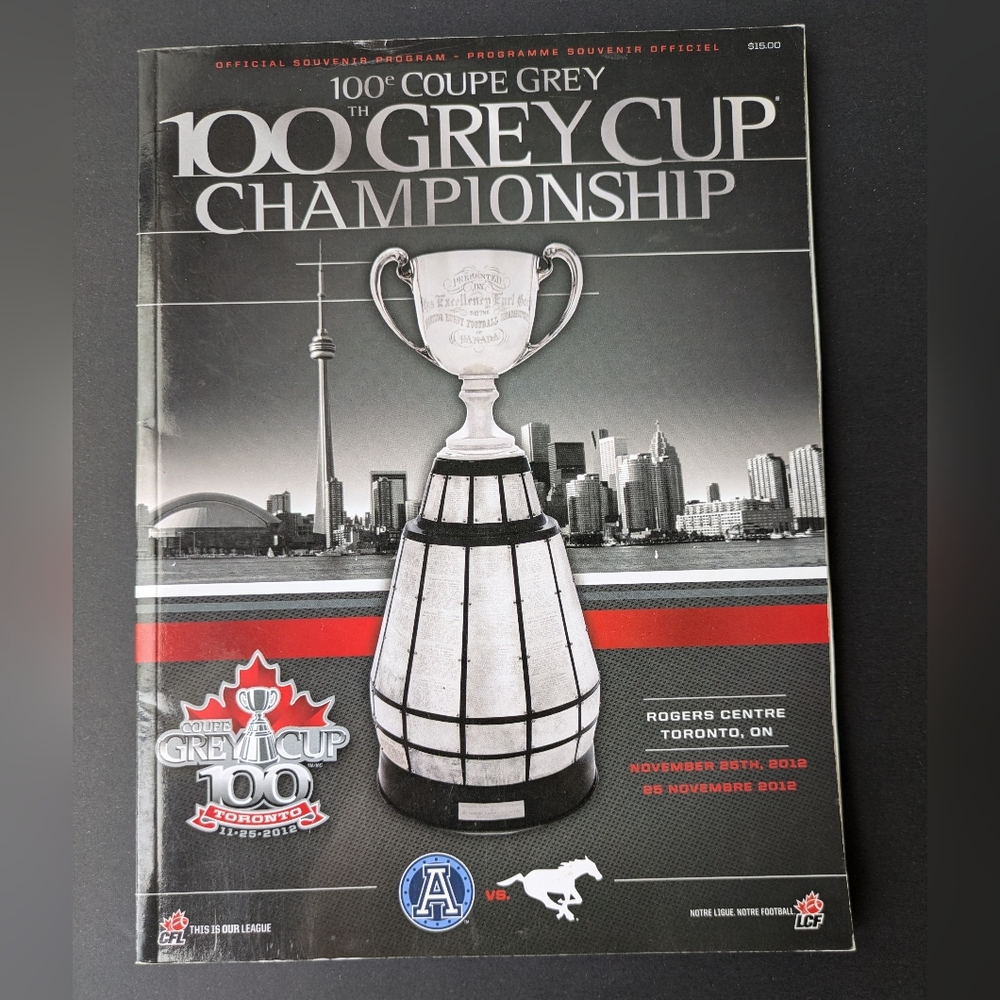 100th Grey Cup Championship Souvenir Program 2012 CFL Booklet Canadian Football